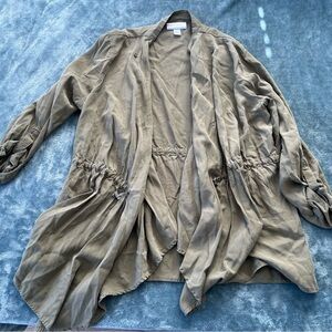 Motherhood Maternity Nursing Olive Utility Jacket - Lightweight Drawstring Waist